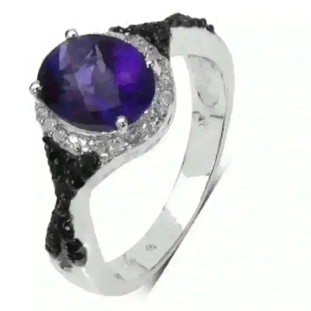 Womens amethyst  and silver ring size 7